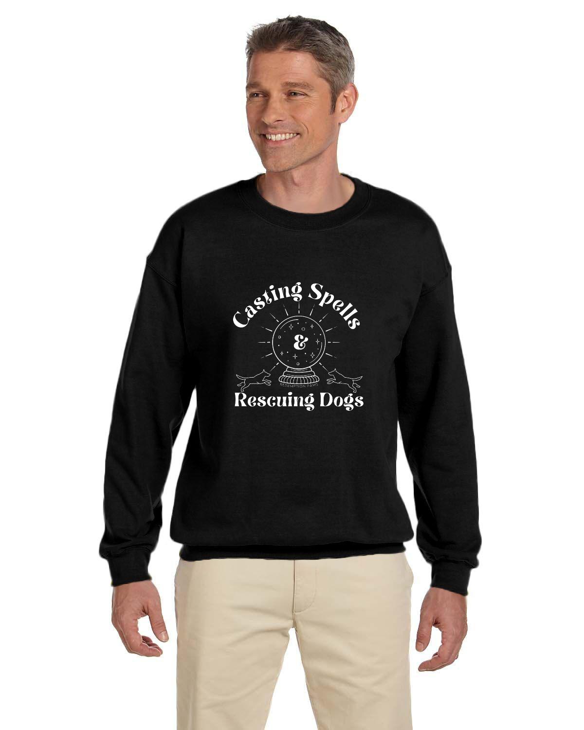 Casting Spells and Rescuing Dogs Crystal Ball Sweatshirt