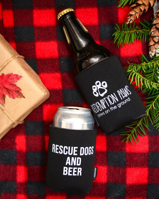 Rescue Dogs and Beer Beverage Koozies