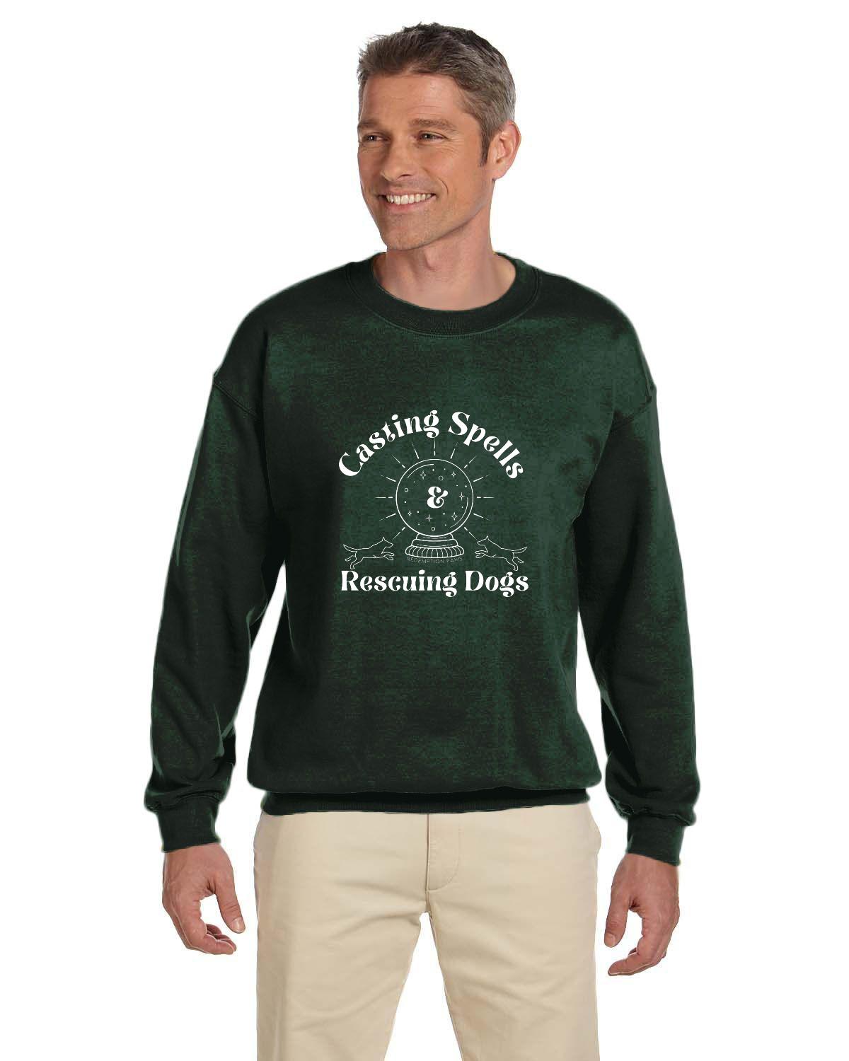 Casting Spells and Rescuing Dogs Crystal Ball Sweatshirt
