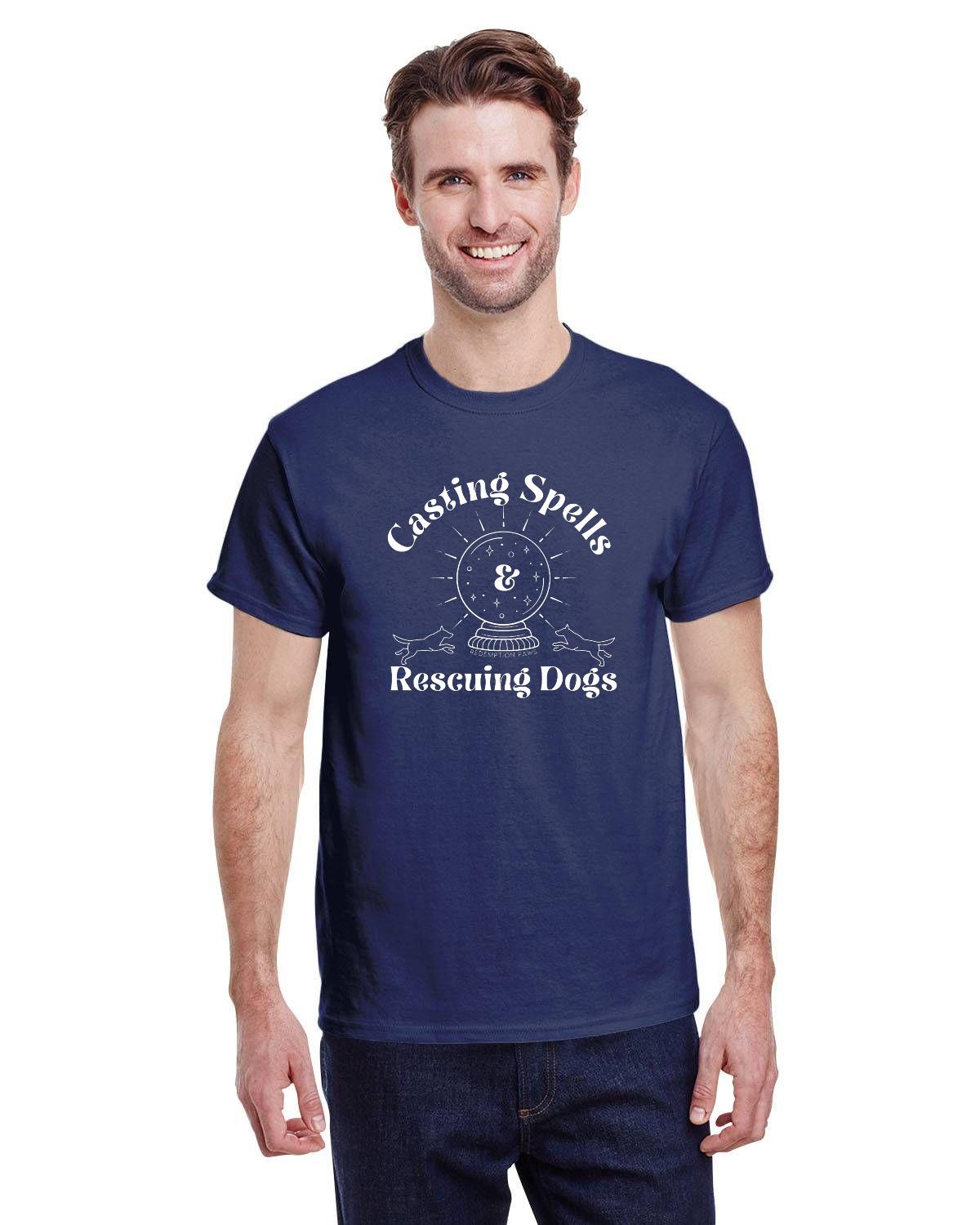 Casting Spells and Rescuing Dogs Crystal Ball T-Shirt