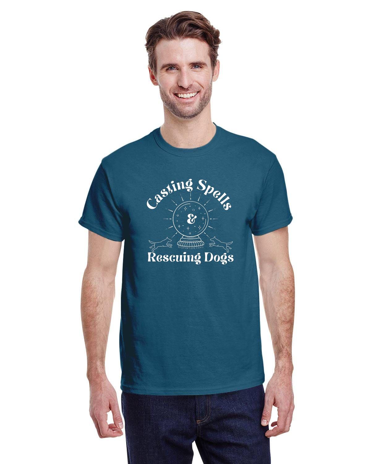 Casting Spells and Rescuing Dogs Crystal Ball T-Shirt